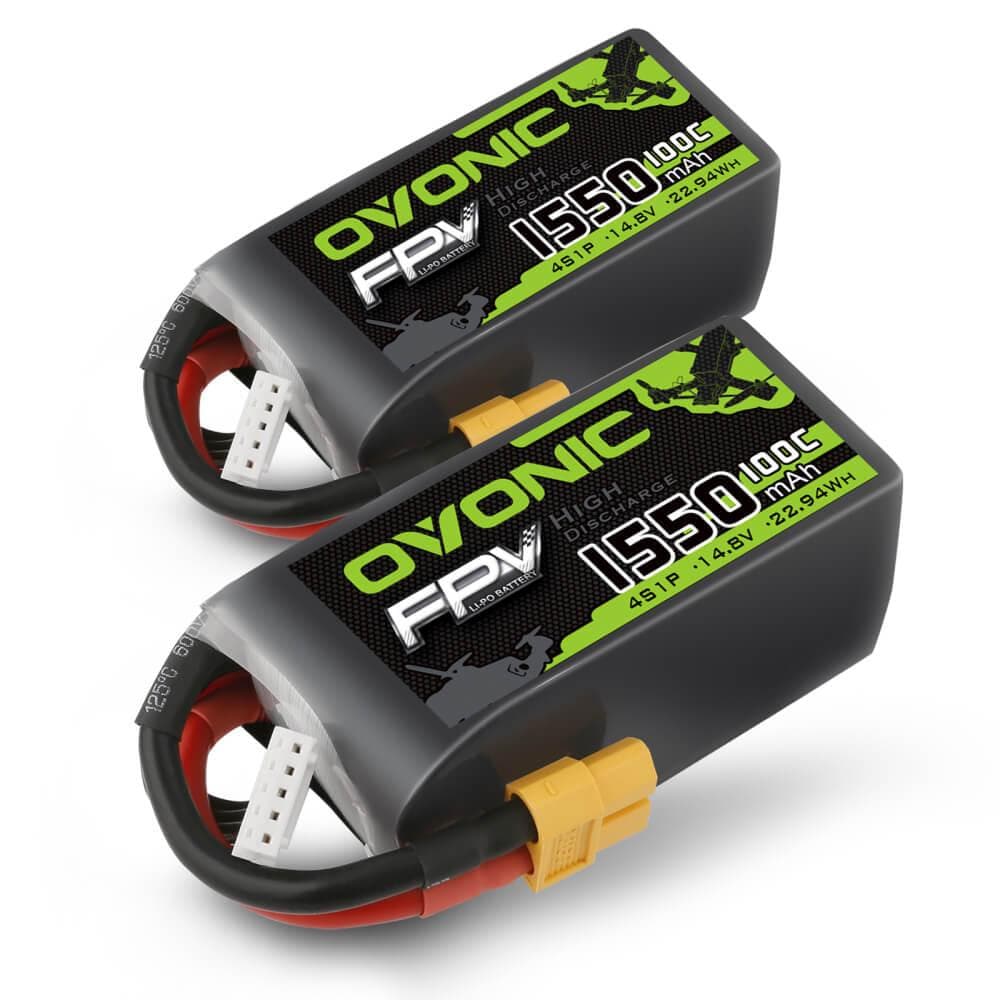 Ovonic FPV 4S 1550mAh 100C 14,8V Akku für FPV-XT60-Stecker (2 Stück)