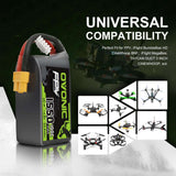 Ovonic 4S 1550mAh 100C LiPo-Akku 14,8V FPV XT60-Stecker (4 St.)