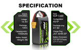Ovonic 4S 1550mAh 100C LiPo-Akku 14,8V FPV XT60-Stecker (4 St.)