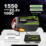 Ovonic 6S 1550mAh 22,2V 100C LiPo-Akku mit XT60-Stecker