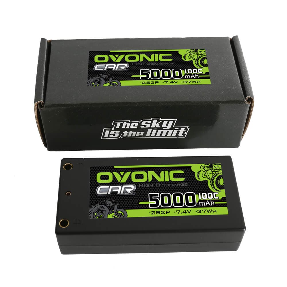 Ovonic CAR 2S 5000mAh 2S2P 100C 7,4V Hardcase Shorty 4mm Bullet