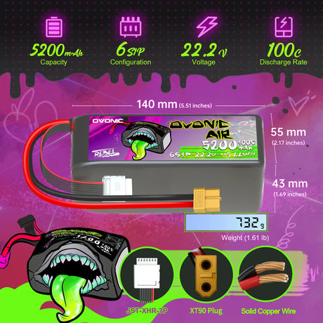 Ovonic Rebel 2.0 6S 5200mAh 22,2V 100C XT90 & AS150