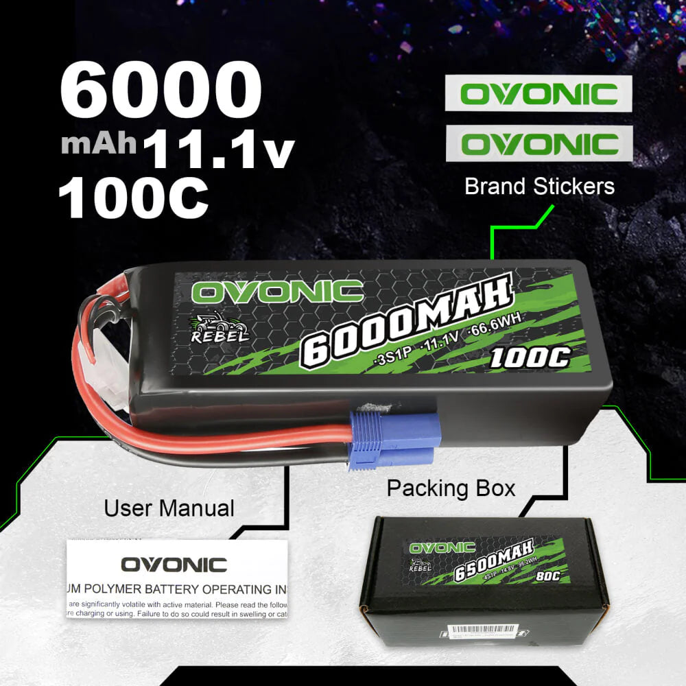 Ovonic Rebel 3S 6000mAh 100C 11,1 V EC5-Stecker