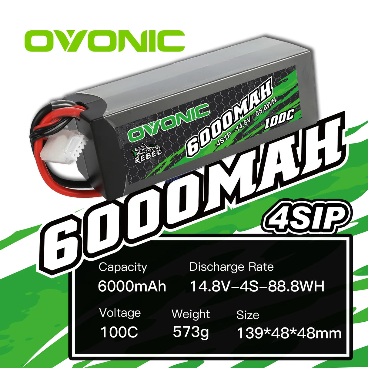 Ovonic Rebel 4S 6000mAh 100C 14,8 V EC5 LiPo