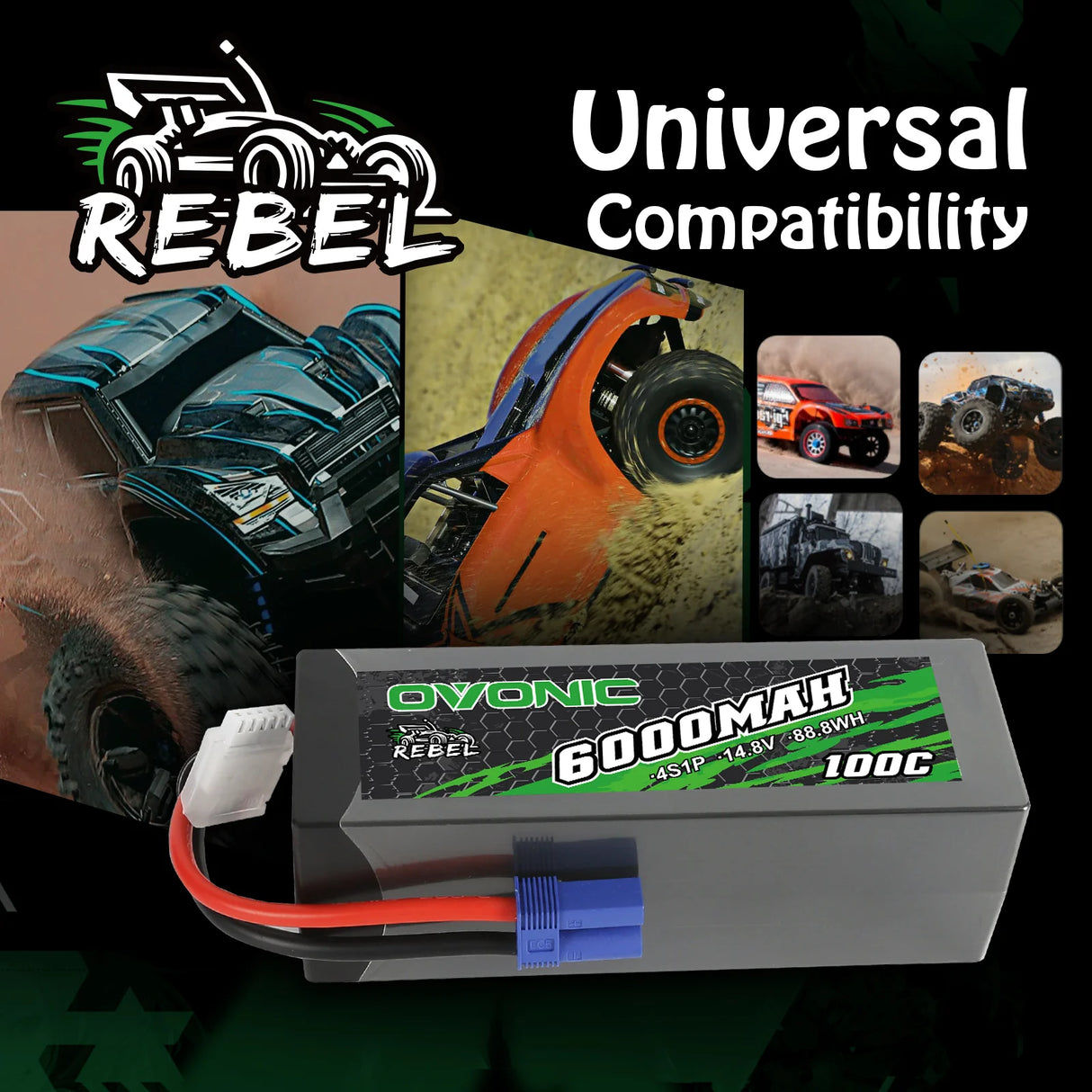 Ovonic Rebel 4S 6000mAh 100C 14,8 V EC5 LiPo