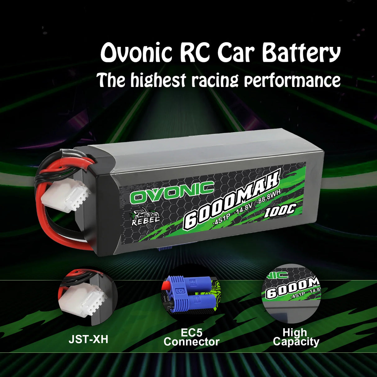 Ovonic Rebel 4S 6000mAh 100C 14,8 V EC5 LiPo