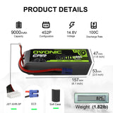 Ovonic  4S 9000mAh 100C LiPo Akku 14,8V EC5