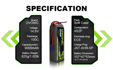 Ovonic  4S 9000mAh 100C LiPo Akku 14,8V EC5