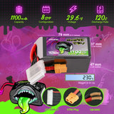 Ovonic Rebel 2.0 8S 1100mAh 29,6V 120C mit XT60 FPV Racing Lipo Akku (2 Stück)