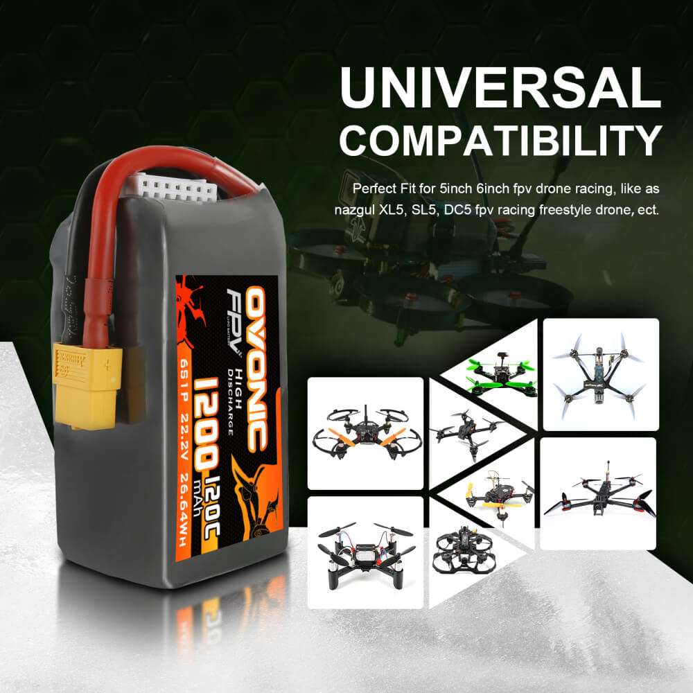 Ovonic 6S 1200mAh 22,2V 120C mit XT60 (4 St.)