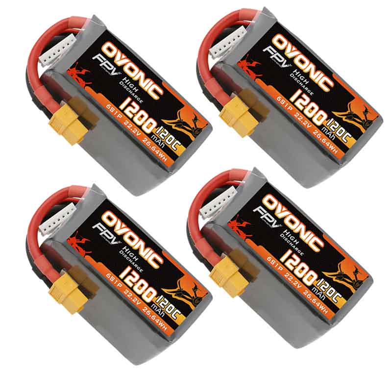 Ovonic 6S 1200mAh 22,2V 120C mit XT60 (4 St.)