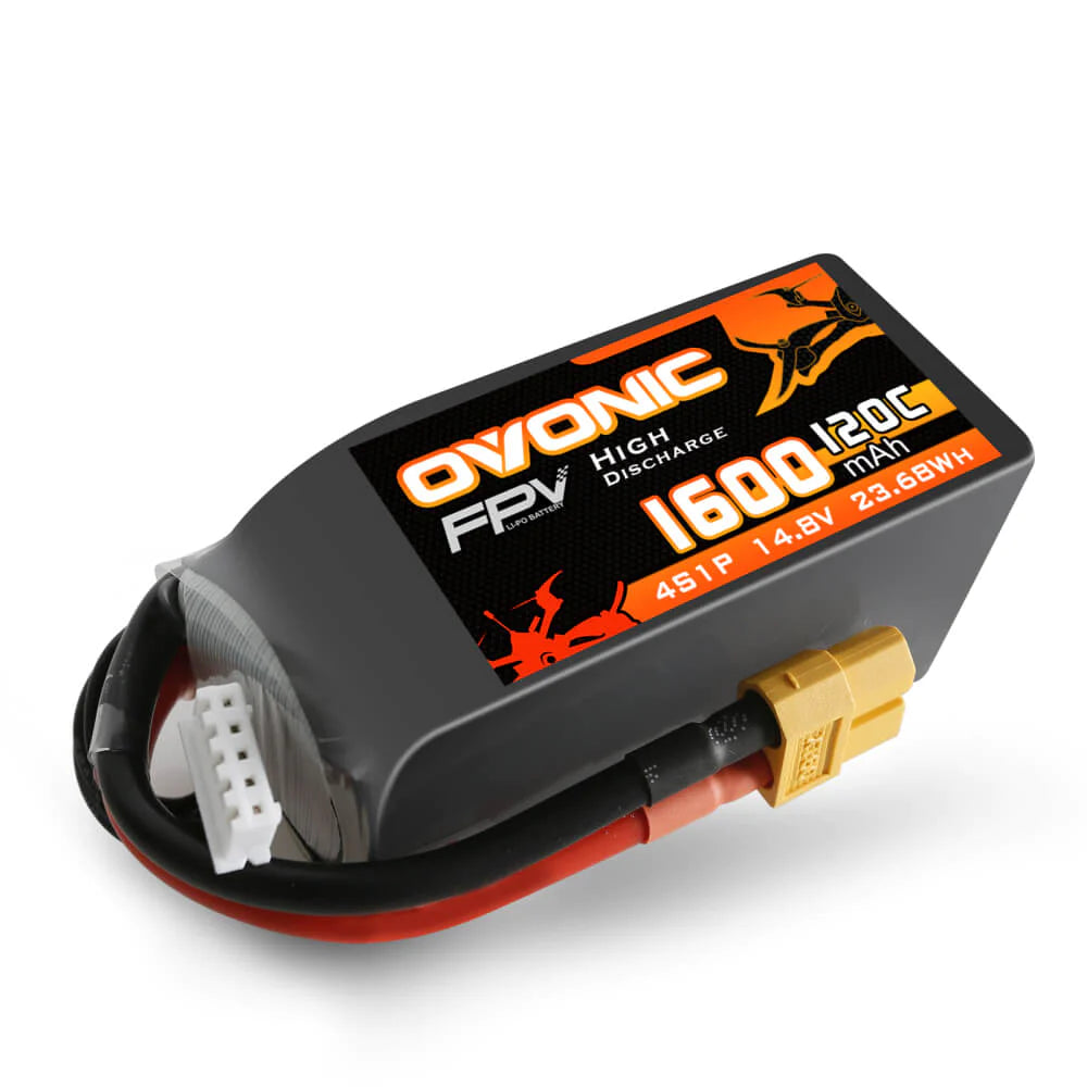 Ovonic FPV 4S 1600mAh 120C 14,8V XT60 LiPo Akku (4 Stück )