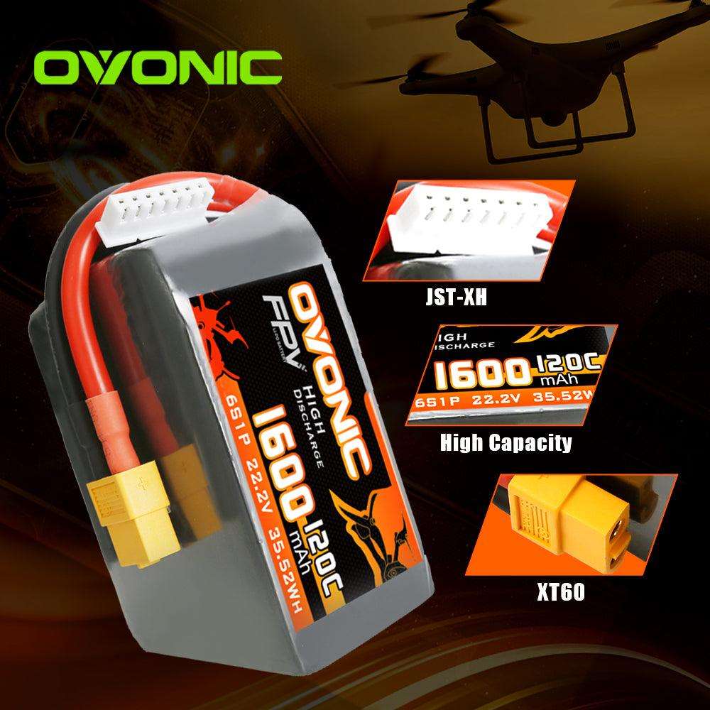 Ovonic FPV 6S 1600mAh 22,2V 120C XT60 (4 Stück)