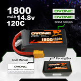 Ovonic 4S 1800mAh 120C LiPo XT60-Stecker für FPV (4 St.)