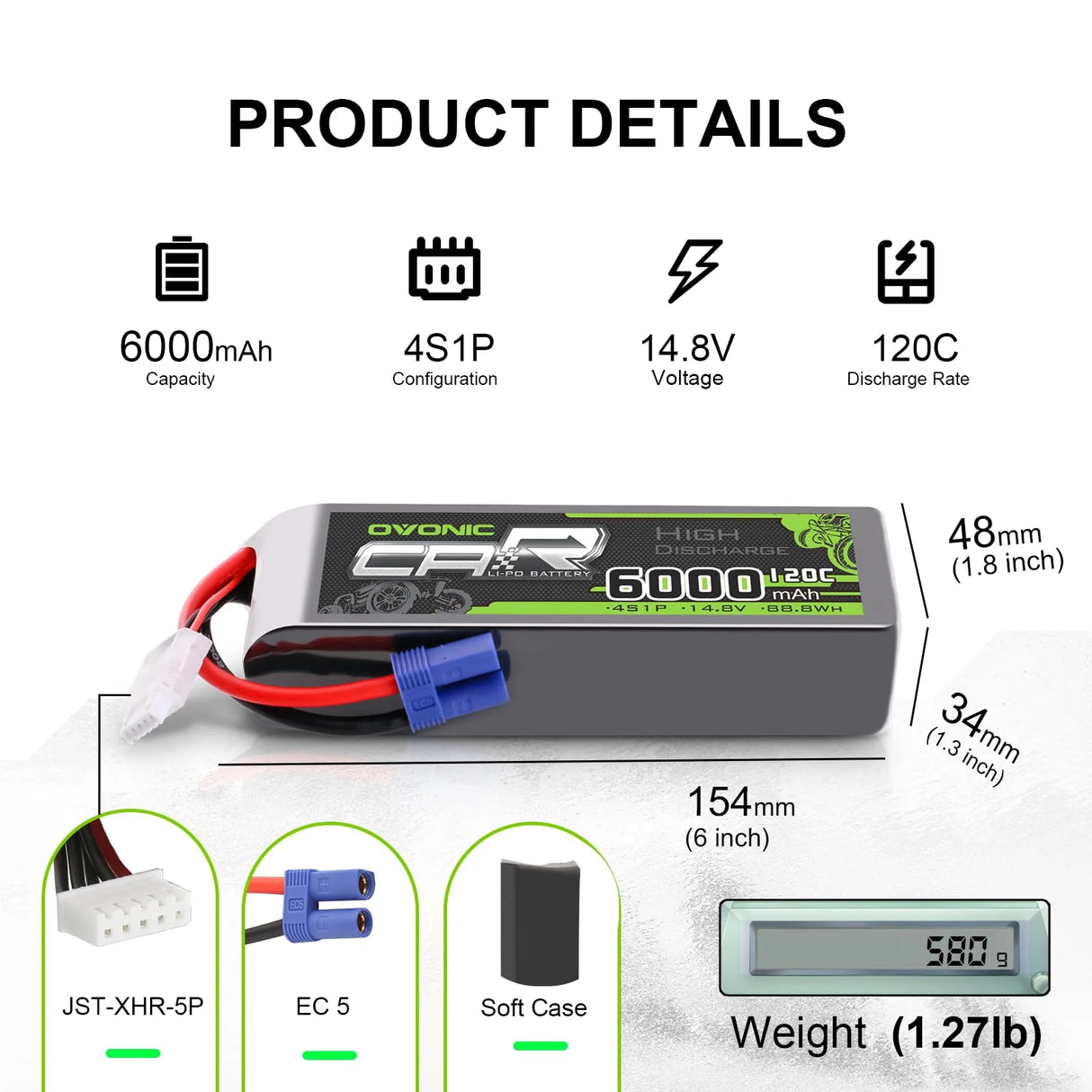6000mAh / 4S / EC5