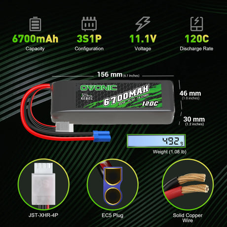 Ovonic Rebel 3S 6700mAh 11,1V 120C EC5-Stecker