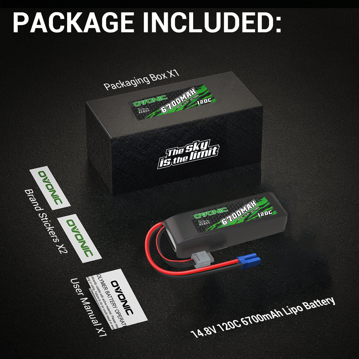 Ovonic 4S 6700mAh 14,8V 120C EC5 LiPo