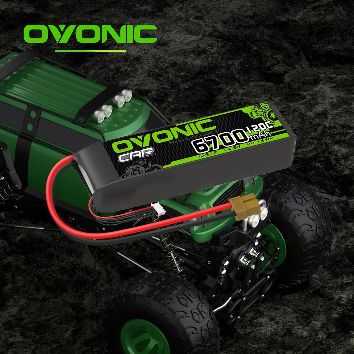 Ovonic Car 4S 6700mAh 120C 14,8V Lipo Akku Lipo Akku mit XT60 Stecker (2 Stück)