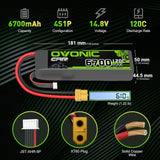 Ovonic Car 4S 6700mAh 120C 14,8V Lipo Akku Lipo Akku mit XT60 Stecker (2 Stück)