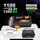 Ovonic FPV 6S 1100mAh 130C 130C XT60 FPV Racing (4 St.)