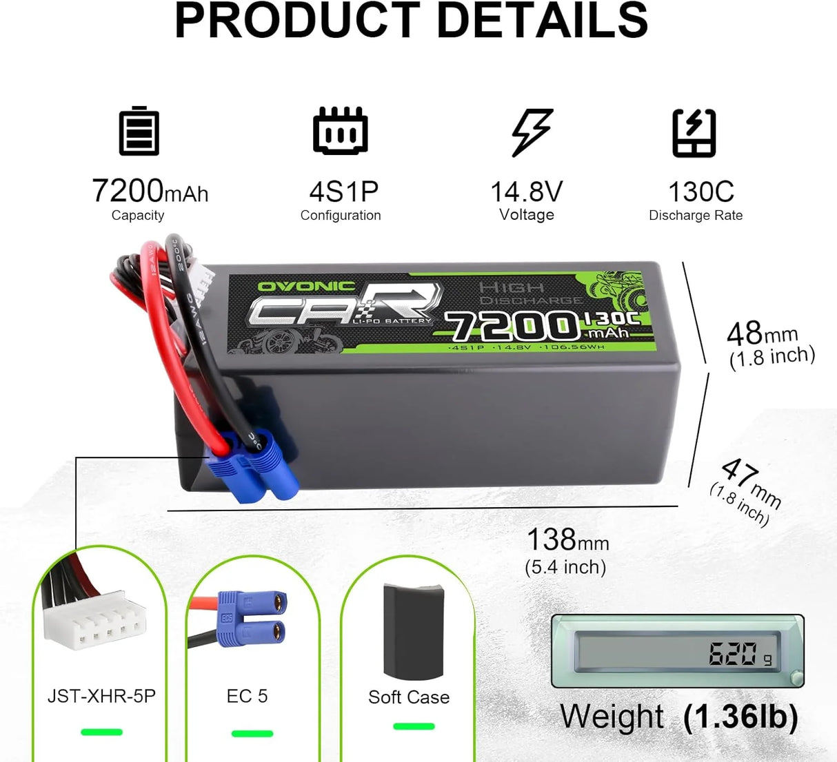 7200mAh / 4S / EC5