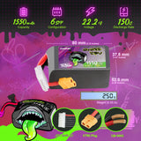 Ovonic Rebel 2.0 6S 1550mAh 22,2V 150C XT60 FPV Racing Lipo Akku (2 Stück)