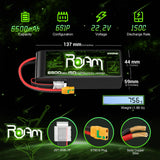 Ovonic Roam Series 6S Lipo Akku 6500mAh 6S1P 150C 22,2V und XT90-S