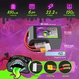 Ovonic Rebel 2.0 6S 850mAh 150C 22,2V XT30 Lipo Akku (2 Stück)