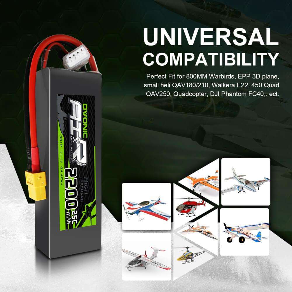 Ovonic 3S 2200mAh 25C 11,1V XT60 (2 St.)