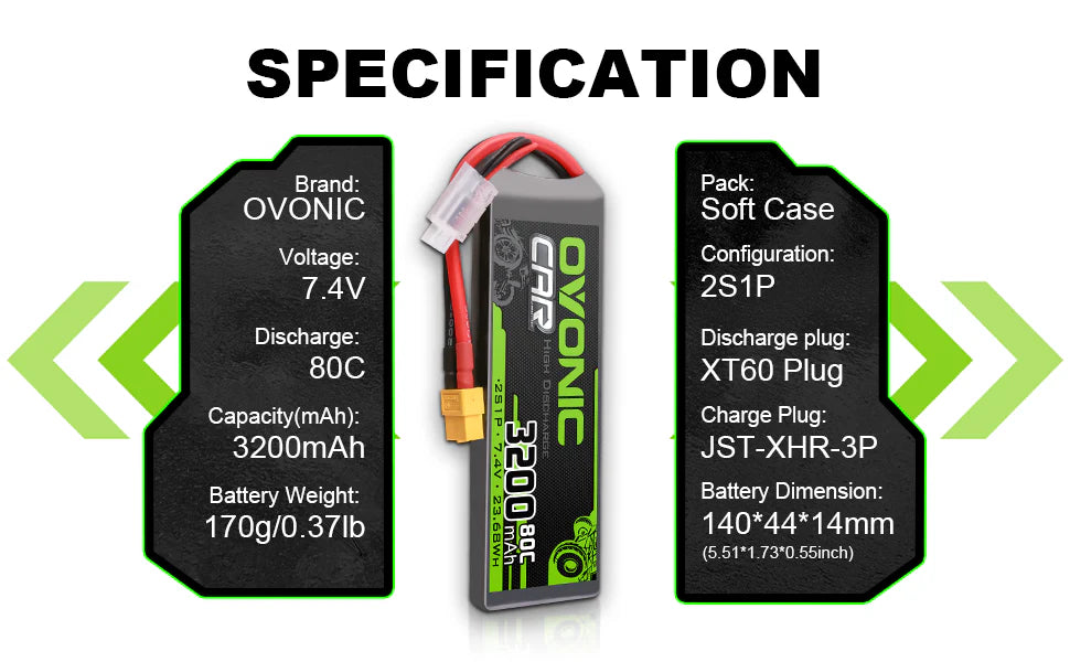 3200mAh / 2S / XT60 + TRA