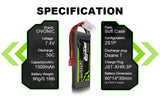 Ovonic Air 2S 1500mAh 7,4V 50C Dean Lipo Akku (2 Stück)