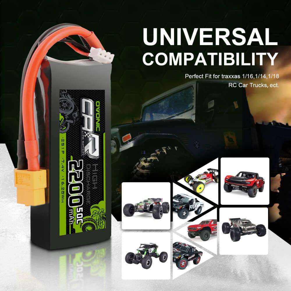 Ovonic Car 2S 2200mAh 7,4V 50C XT60 & Trx-Stecker (2 St.)