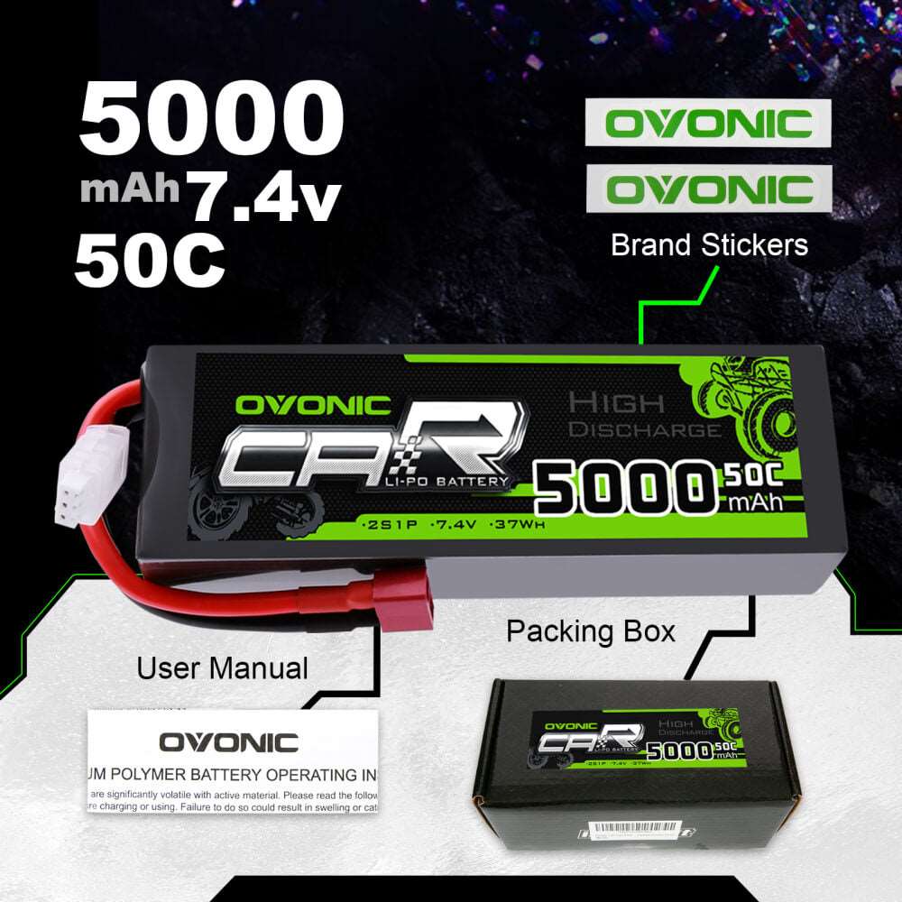 Ovonic Car 2S 5000mAh 50C 7,4V Hardcase Dean LiPo