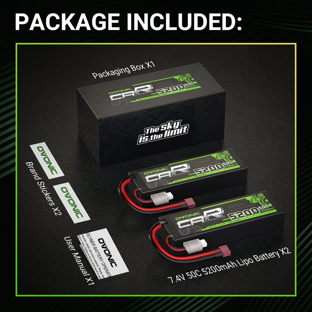 Ovonic Car 2S 5200mAh 50C 7,4V Hardcase  (2 Stück)