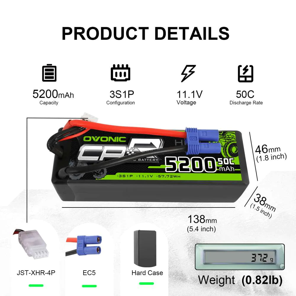 Ovonic Car 3S 5200mAh 11,1V 50C Hardcase EC5 Lipo Akku