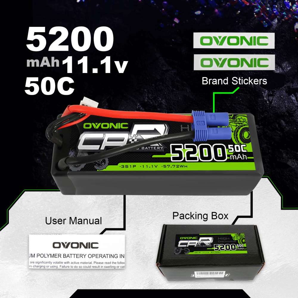 Ovonic Car 3S 5200mAh 11,1V 50C Hardcase EC5 Lipo Akku