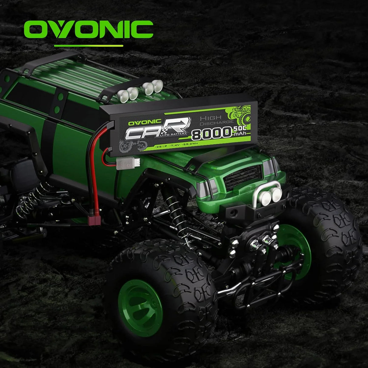 Ovonic Car 2S 8000mAh Lipo Akku 2S1P 50C 7,4V RC Lipo Akku HardCase mit Deans T Stecker