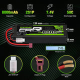 Ovonic Car 2S 8000mAh Lipo Akku 2S1P 50C 7,4V RC Lipo Akku HardCase mit Deans T Stecker