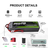 Ovonic Air 3S 8000mAh 11,1V 50C Lipo Akku mit Deans-Stecker