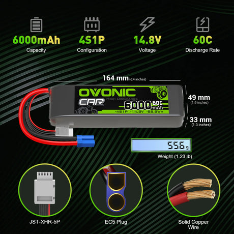 Ovonic Car 4S 6000mAh 60C 14,8V EC5 LiPo Akku