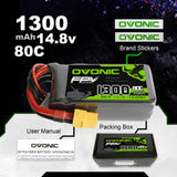 Ovonic FPV 3S 1300mAh 11,1V 80C XT60 Lipo Akku