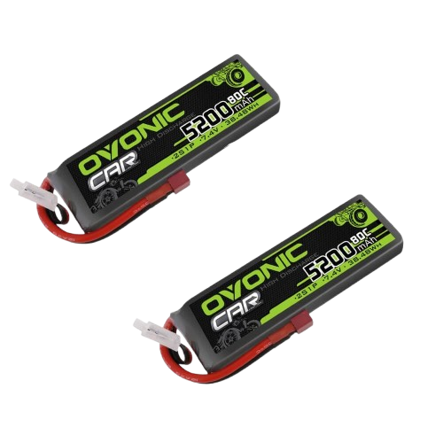 Ovonic 2S LiPo Akku 5200mAh 80C 2S1P 7,4V LiPo-Akku mit Deans-Stecker (2 Stück)