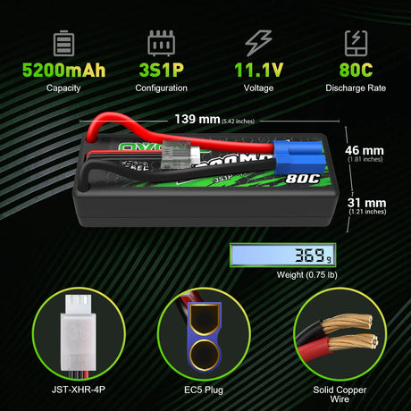 Ovonic Rebel 3S 5200mAh 11,1V 80C Hardcase EC5 Lipo Akku
