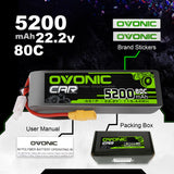 Ovonic Car 6S LiPo Akku 5200mAh 6S1P 80C 22,2V Akku mit XT90 Stecker