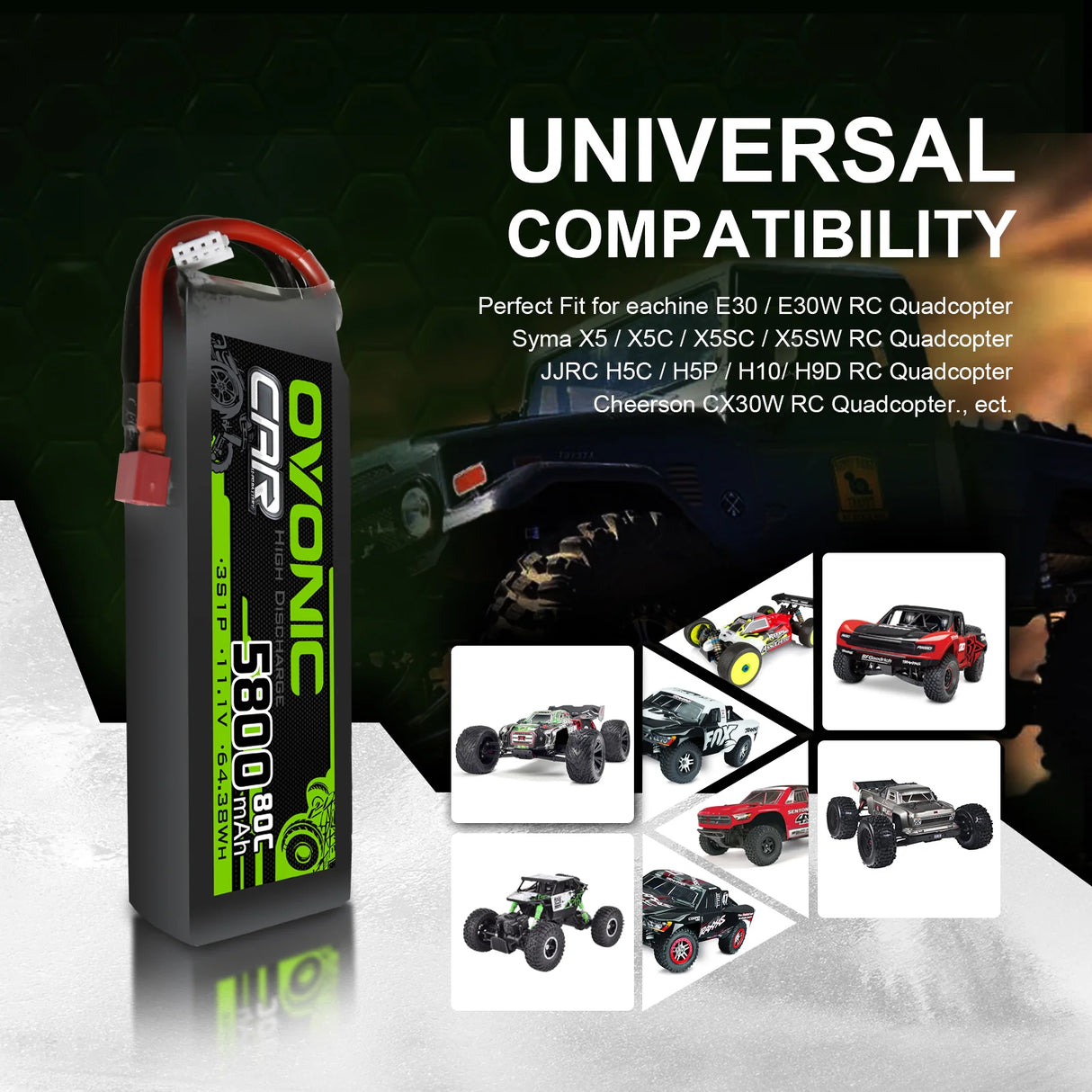 Ovonic 3S 5800mAh 11,1V 80C DEAN (2 St.)