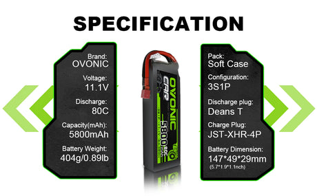 Ovonic 3S 5800mAh 11,1V 80C DEAN (2 St.)