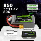 Ovonic FPV 3S 850mAh 11,1V 80C XT30 Lipo Akku