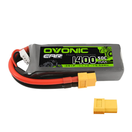 Ovonic Car LiPo Akku  11,1V 1400mAh 50C 3S Lipo-Akku mit XT60- und TRX-Stecker (2 St.)