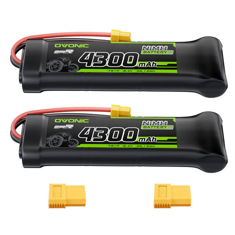 OVONIC 8,4V 4300mAh NiMH-Akkupack 7S flach mit XT60- und TRX-Stecker ( 2 St. )