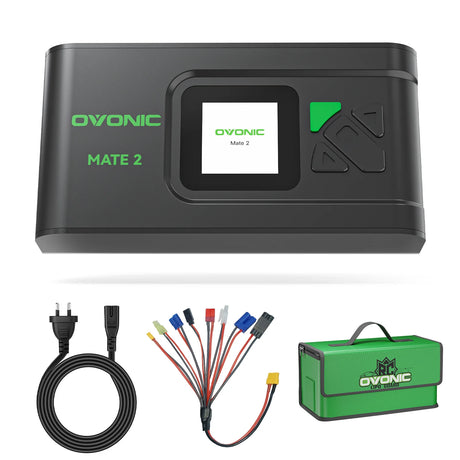 OVONIC Mate2 200 W 12 A Smart LiPo Balance Ladegerät mit LiPo Safe Bag für RC-Akkus (LiPo/Li-Ion/LiHV/LiFe 2–6 S und NiMH 4–15 S)